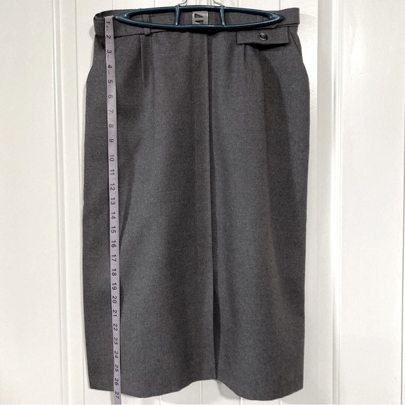 IMAGINE ME! Vintage grey a-line pencil skirt ~ SMALL MEDIUM business suit skirt - Picture 6 of 13